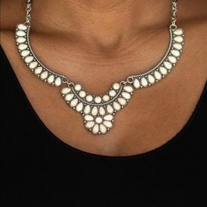 White and silver necklace